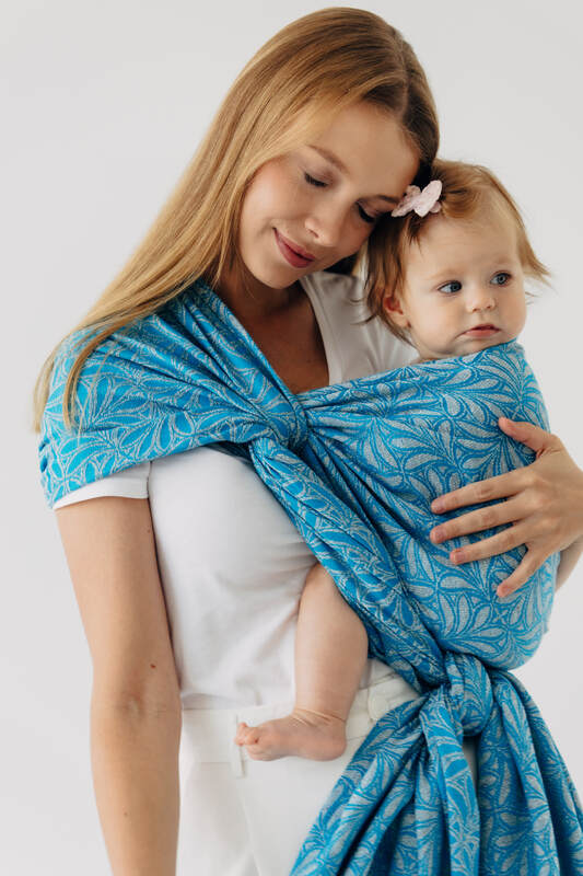 Fular, tejido jacquard (50% seda, 50% algodón) - INFINITY - HAVEN - talla XL #babywearing