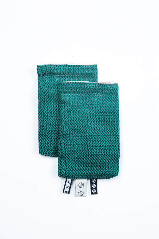 Drool Pads (100% cotton) - LITTLE HERRINGBONE OMBRE GREEN  #babywearing
