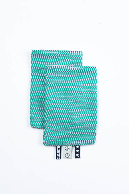 Drool Pads (100% cotton) - LITTLE HERRINGBONE OMBRE GREEN  #babywearing