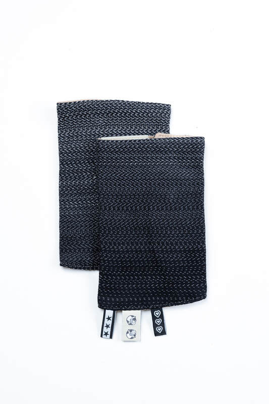 Drool Pads (100% cotton) - LITTLE HERRINGBONE OMBRE GREY  #babywearing