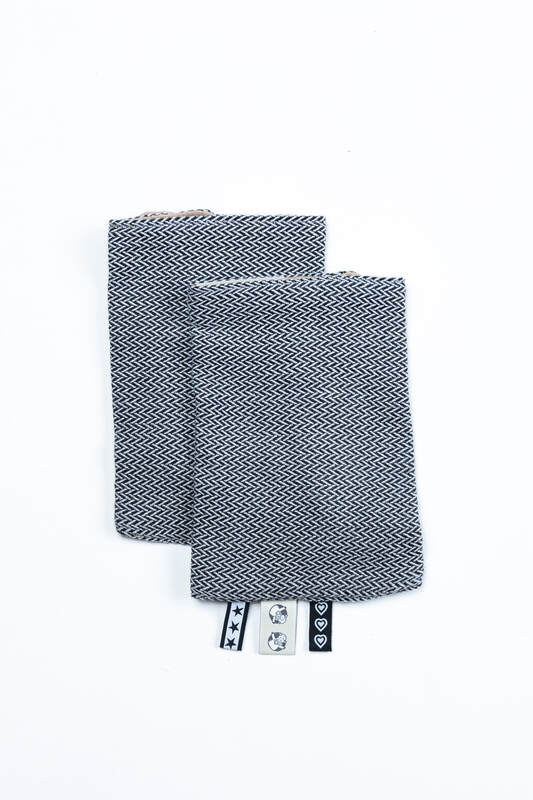 Drool Pads (100% cotton) - LITTLE HERRINGBONE OMBRE GREY  #babywearing