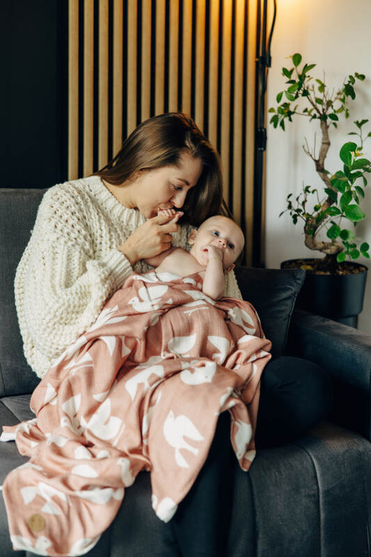 Swaddle Blanket Maxi - BIRDY - CANDY FLOSS #babywearing