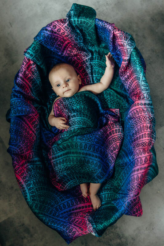 Swaddle Blanket - PEACOCK'S TAIL - BLACK OPAL  #babywearing