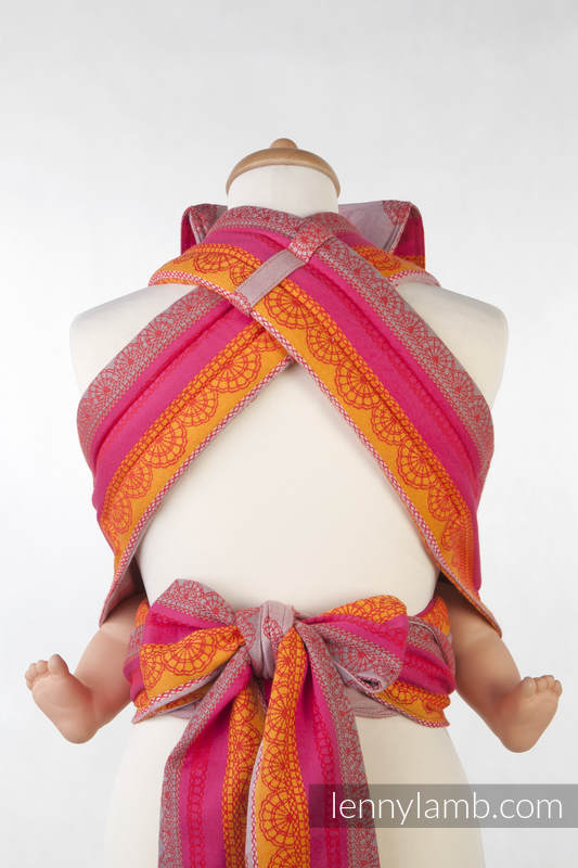 MEI-TAI carrier Toddler, jacquard weave - 100% cotton - with hood, Cherry Lace #babywearing