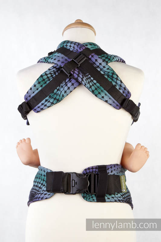 Ergonomische Tragehilfe, Größe Baby, Jacquardwebung, 100% Baumwolle - DISCO BALLS - Zweite Generation #babywearing