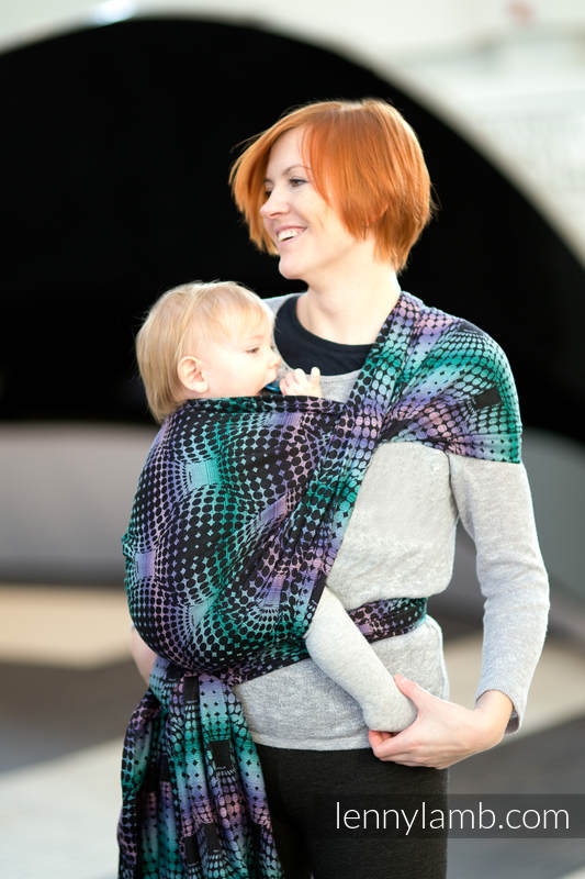 Baby Wrap, Jacquard Weave (100% cotton) - DISCO BALLS - size XS #babywearing