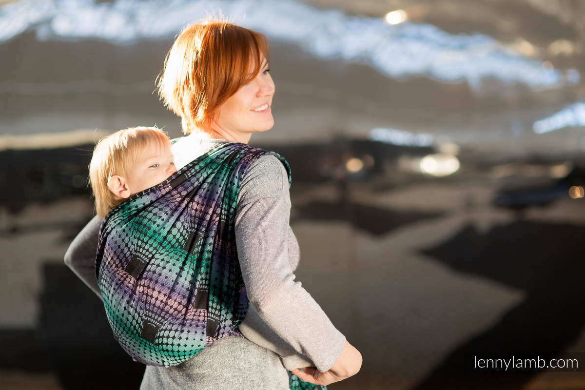 Żakardowa chusta do noszenia dzieci, bawełna - KULE DISCO - rozmiar M #babywearing
