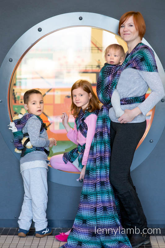 Żakardowa chusta do noszenia dzieci, bawełna - KULE DISCO - rozmiar XS #babywearing