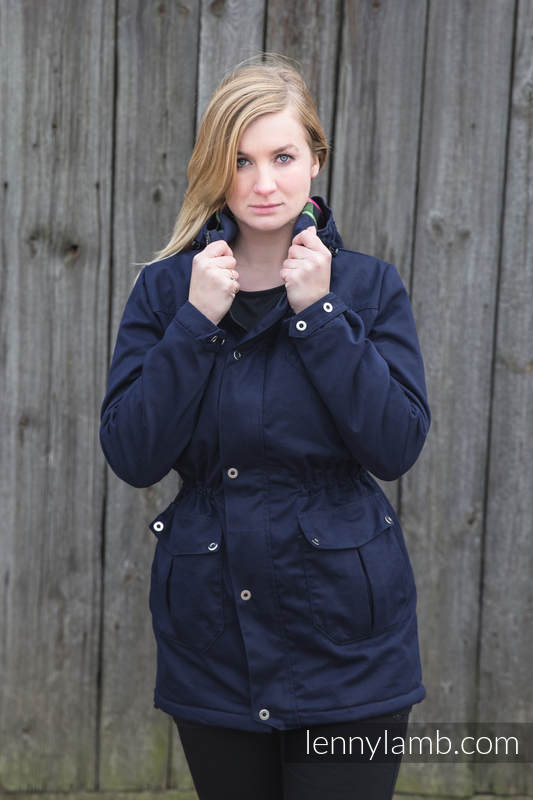 Parka Coat - size XS - Navy Blue & Diamond Plaid #babywearing