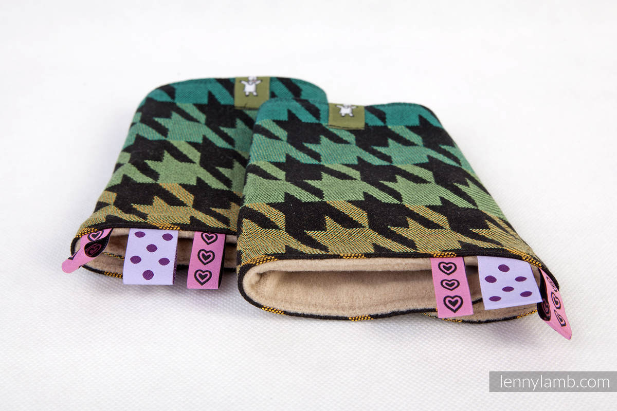 Drool Pads & Reach Straps Set, (60% cotton, 40% polyester) - PEPITKA GREEN & YELLOW #babywearing