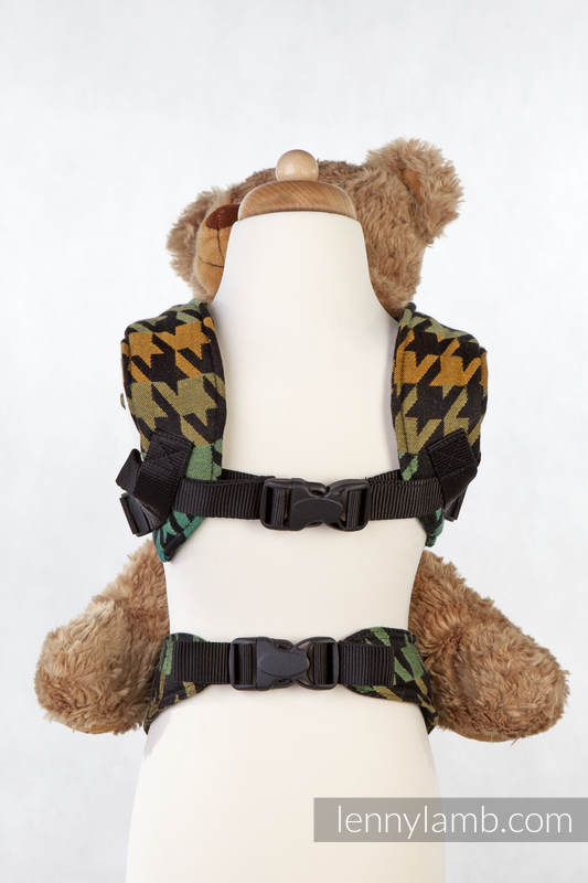Doll Carrier made of woven fabric, 100% cotton  - PEPITKA GREEN & YELLOW #babywearing