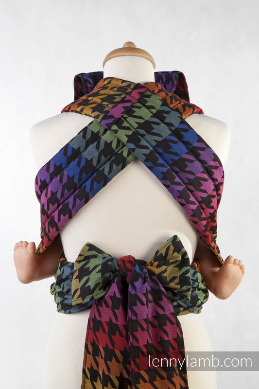 Mei Tai carrier Toddler with hood/ jacquard twill / 100% cotton /  RAINBOW PEPITKA #babywearing