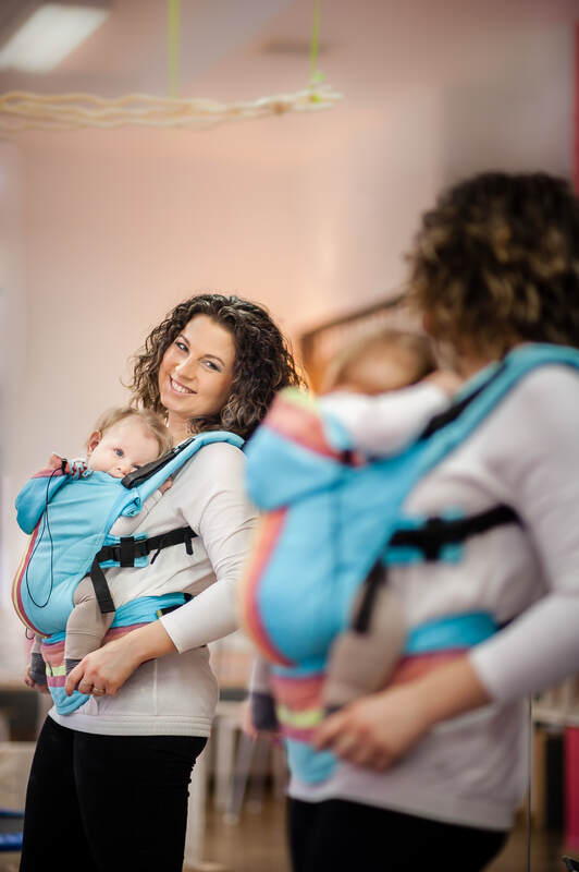 Ergonomic Carrier, Toddler Size, broken-twill weave 100% cotton - BLUE LAGOON - Second Generation. #babywearing
