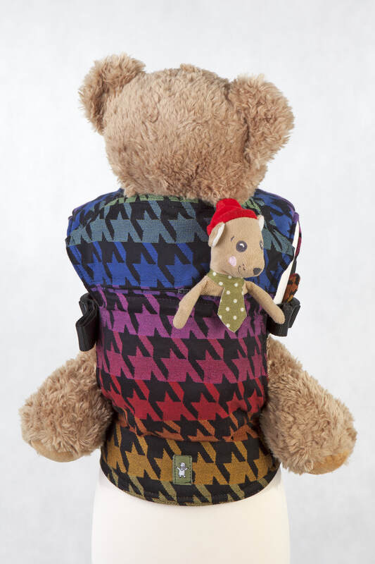 Doll Carrier made of woven fabric, 100 cotton RAINBOW PEPITKA (grade B)