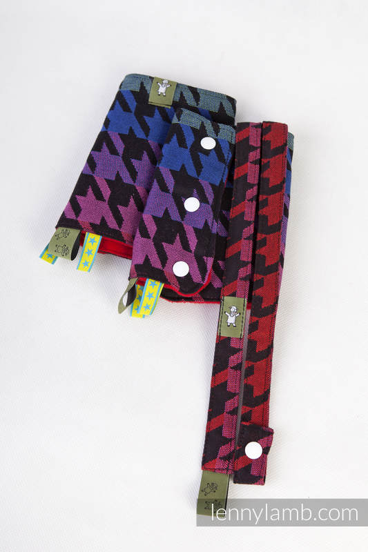 Drool Pads & Reach Straps Set, (60% cotton, 40% polyester) - RAINBOW PEPITKA #babywearing