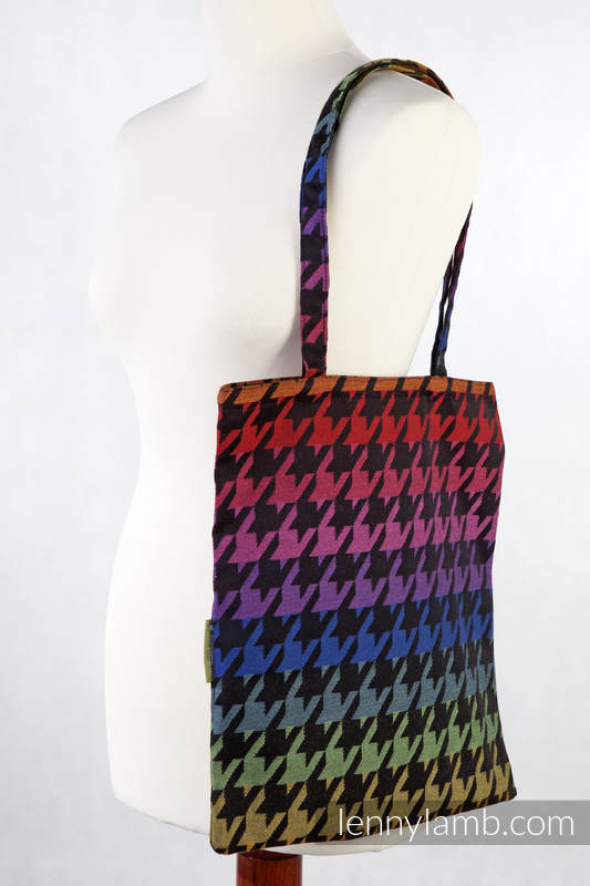 Shopping bag made of wrap fabric (100% cotton) - RAINBOW PEPITKA (grade B) #babywearing