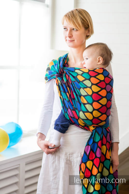 Żakardowa chusta do noszenia dzieci, bawełna - RADOSNY CZAS - rozmiar M #babywearing