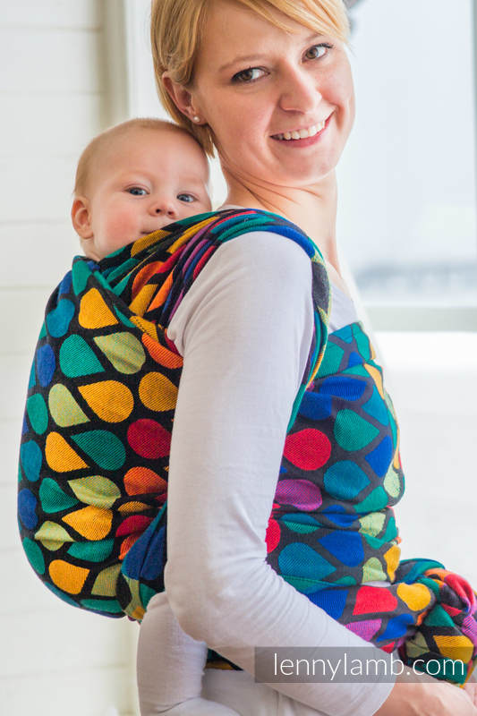 Żakardowa chusta do noszenia dzieci, bawełna - RADOSNY CZAS - rozmiar S #babywearing