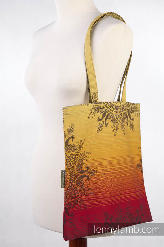 Shopping bag made of wrap fabric (100% cotton) - NOBLE INDIAN PEACOCK #babywearing