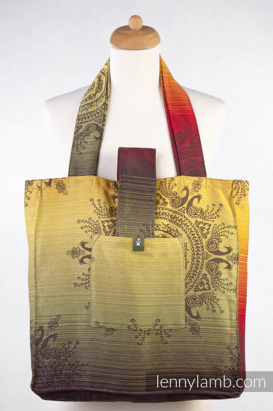 Shoulder bag made of wrap fabric (100% cotton) - NOBLE INDIAN PEACOCK - standard size 37cmx37cm (grade B) #babywearing