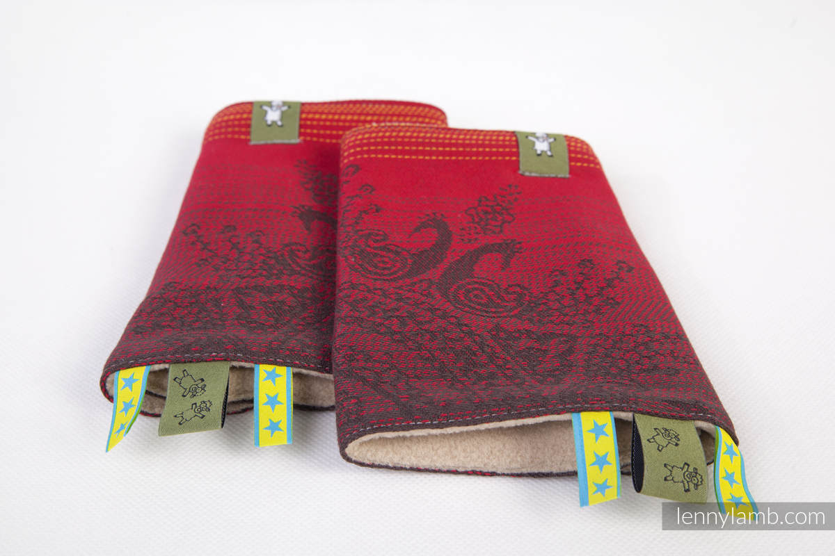 Drool Pads & Reach Straps Set, (60% cotton, 40% polyester) - NOBLE INDIAN PEACOCK #babywearing