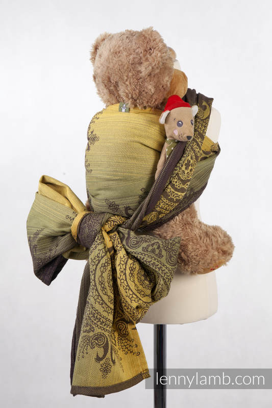 Écharpe pour poupées, jacquard, 100 % coton - NOBLE INDIAN PEACOCK VERT #babywearing