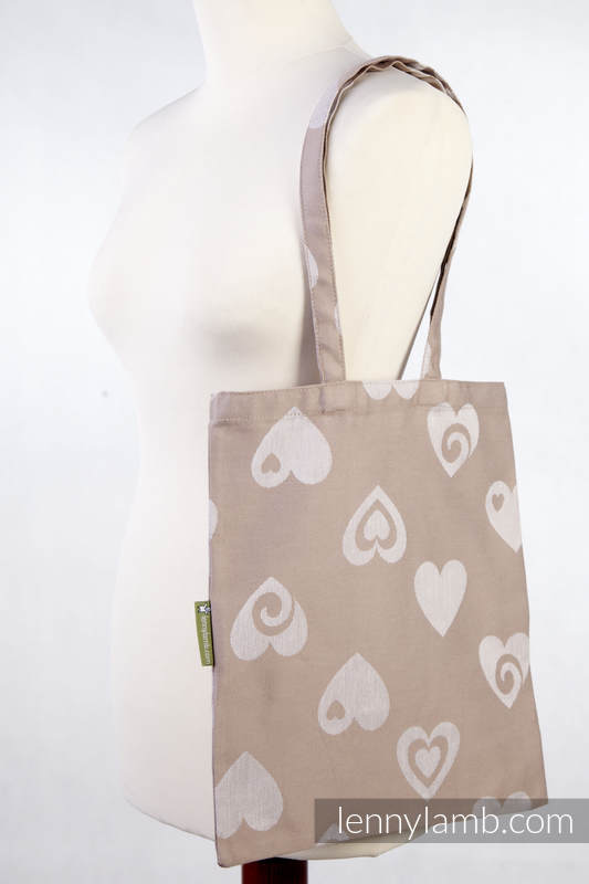Shopping bag made of wrap fabric (84% cotton, 16% linen) - SWEETHEART #babywearing