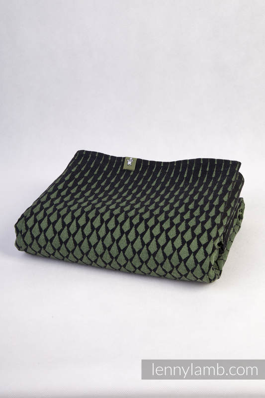 Baby Wrap, Jacquard Weave (100% cotton) - ICICLES GREEN & BLACK - size M #babywearing