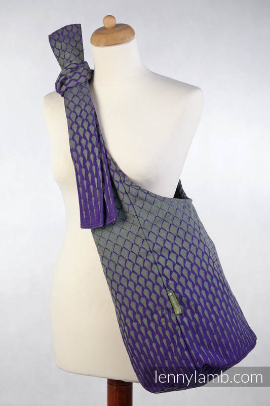 Hobo Bag made of woven fabric, 100% cotton - ICICLES PURPLE & GREEN #babywearing