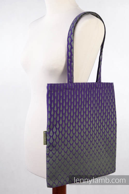 Shopping bag made of wrap fabric (100% cotton) - ICICLES PURPLE & GREEN (grade B) #babywearing