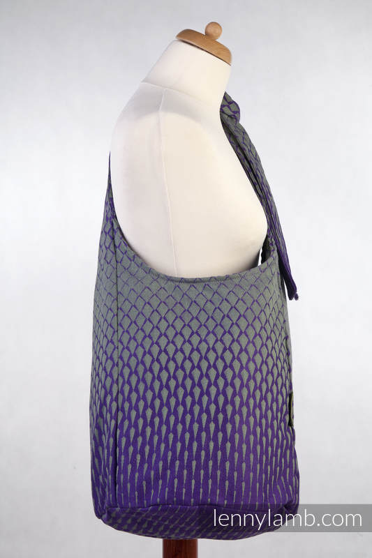 Hobo Bag made of woven fabric, 100% cotton - ICICLES PURPLE & GREEN #babywearing