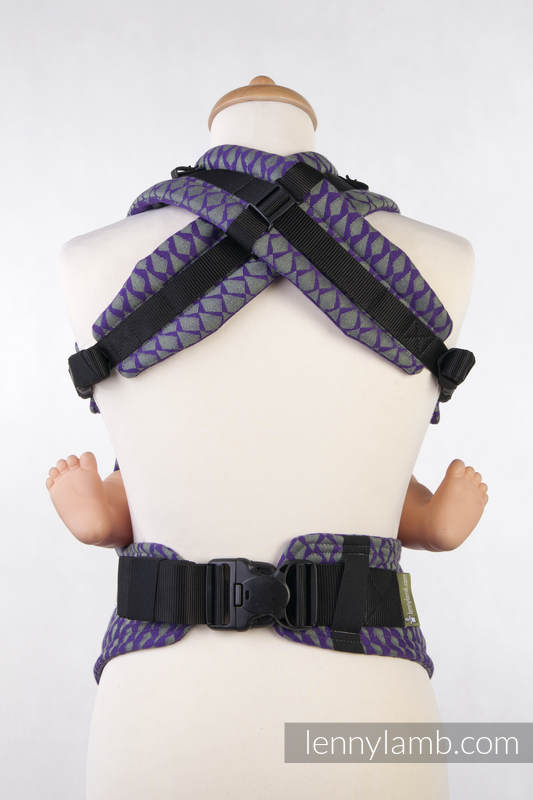 Ergonomic Carrier, Baby Size, jacquard weave 100% cotton - ICICLES PURPLE & GREEN, Second Generation #babywearing