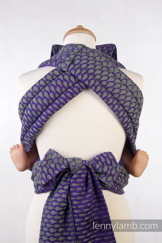 MEI-TAI carrier Toddler, jacquard weave - 100% cotton - with hood, ICICLES PURPLE & GREEN #babywearing