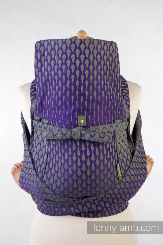 MEI-TAI carrier Toddler, jacquard weave - 100% cotton - with hood, ICICLES PURPLE & GREEN #babywearing