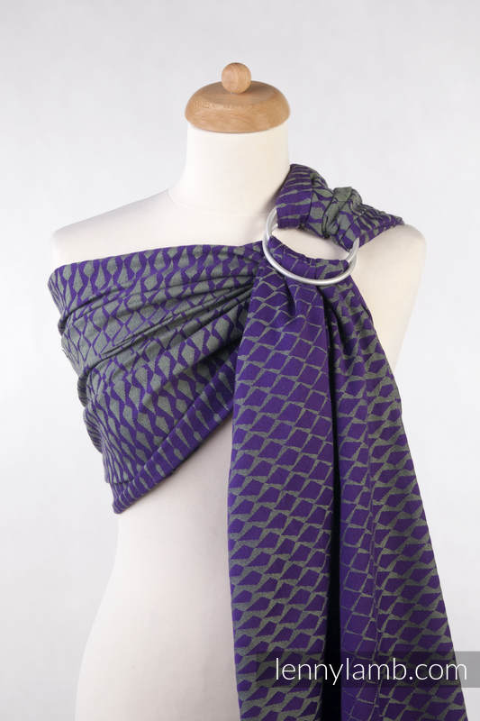 Ringsling, Jacquard Weave (100% cotton) - ICICLES PURPLE & GREEN - with gathered shoulder - long 2.1m #babywearing