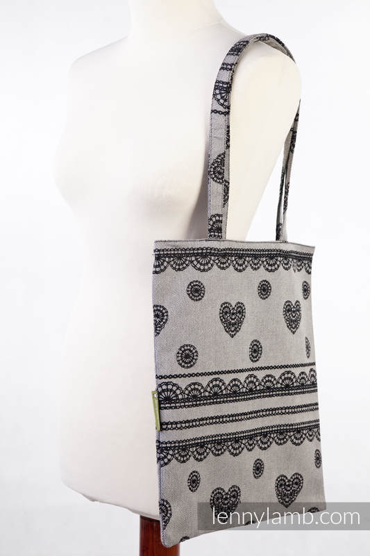 Shopping bag made of wrap fabric (60% cotton, 40% linen) - GLAMOROUS LINEN LACE Reverse #babywearing