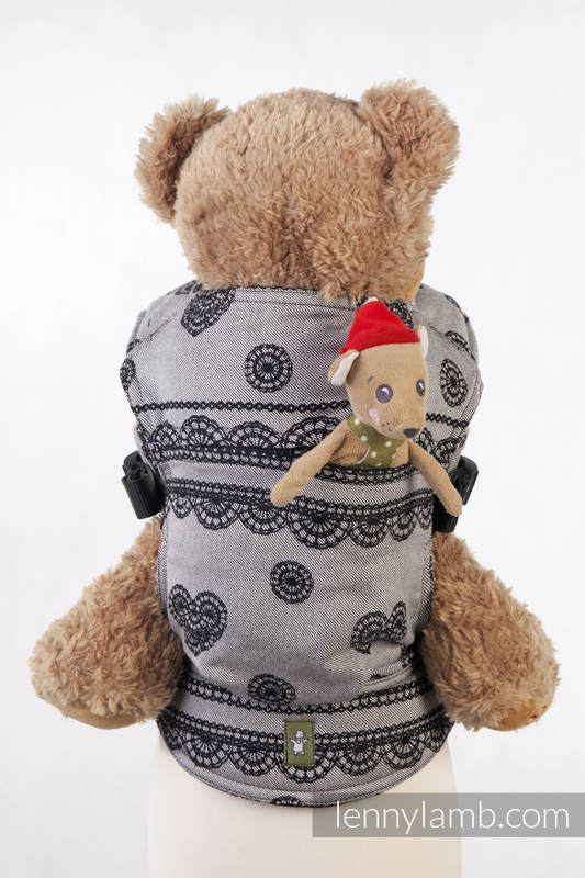 Doll Carrier made of woven fabric, 100% cotton  - GLAMOROUS LACE. Reverse #babywearing