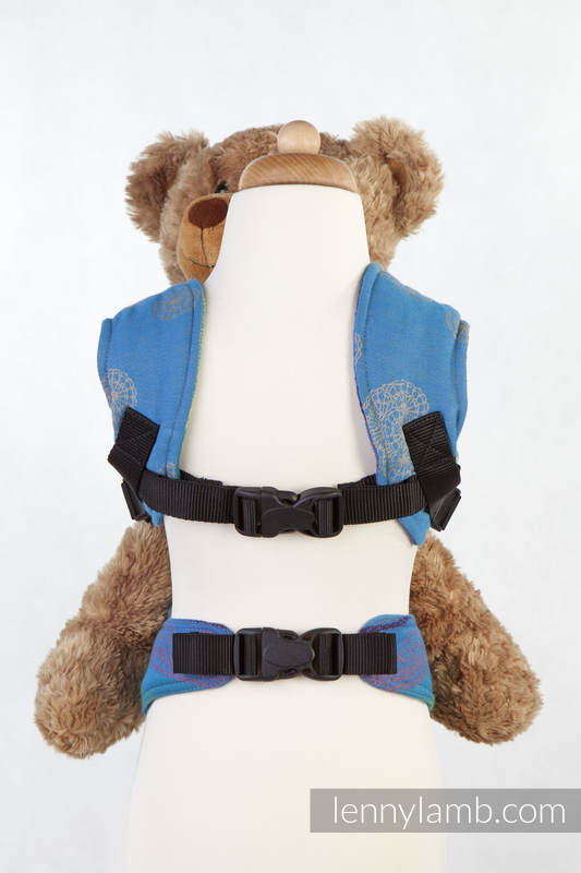 Nosidełko dla lalek z tkaniny chustowej - NIEBIAŃSKA KORONKA, #babywearing