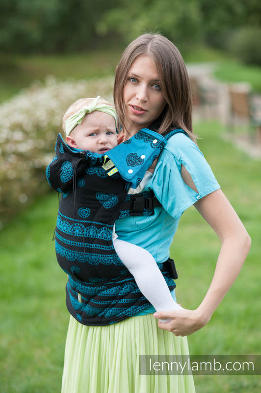 Ergonomic Carrier, Toddler Size, jacquard weave 100% cotton - DIVINE LACE - Second Generation. #babywearing