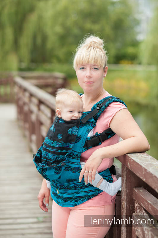 Ergonomische Tragehilfe, Größe Baby, Jacquardwebung, 100% Baumwolle - DIVINE LACE REVERS - Zweite Generation #babywearing