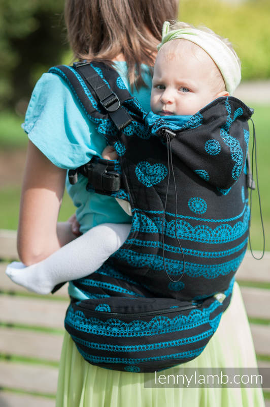Ergonomic Carrier, Baby Size, jacquard weave 100% cotton - DIVINE LACE - Second Generation. #babywearing