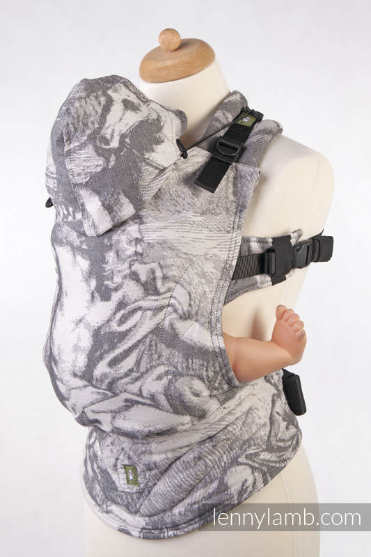 Ergonomic Carrier, Baby Size, jacquard weave 100% cotton - POSEIDON (with Poseidon on the panel) #babywearing