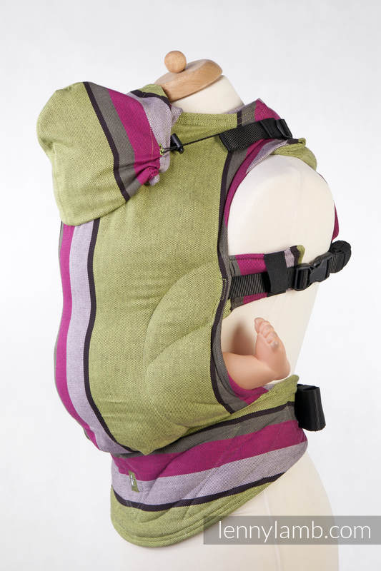 Mochila ergonómica, talla toddler, sarga cruzada 100% algodón - LIME & KHAKI - Segunda generación #babywearing