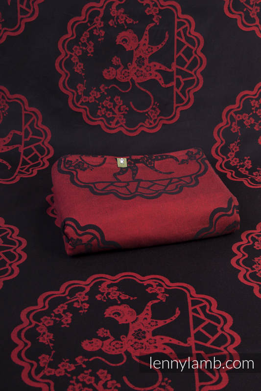 Baby Wrap, Jacquard Weave (100% cotton) - MICO RED & BLACK - size XS #babywearing