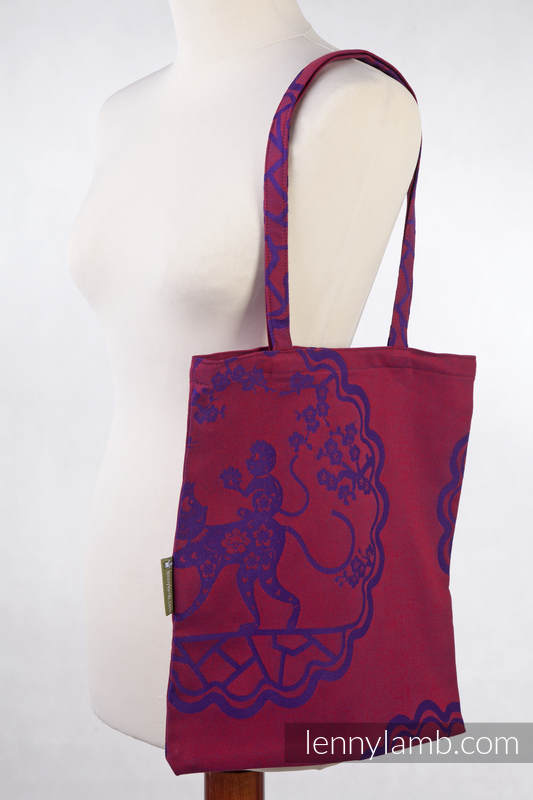 Shopping bag made of wrap fabric (100% cotton) - MICO RED & PURPLE #babywearing