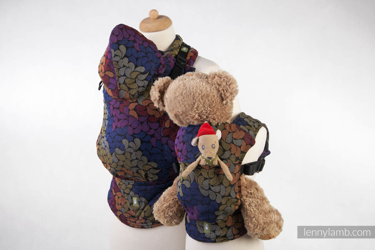 Nosidełko dla lalek z tkaniny chustowej - KOLORY MAGII #babywearing