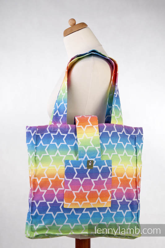 Shoulder bag made of wrap fabric (100% cotton) - RAINBOW STARS - standard size 37cmx37cm #babywearing