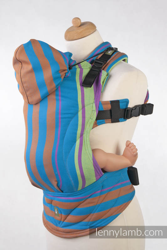 Ergonomische Tragehilfe, Gr. Baby, Kreuzköper-Bindung, 100% Baumwolle - ZUMBA BLAU - zweite Generation #babywearing