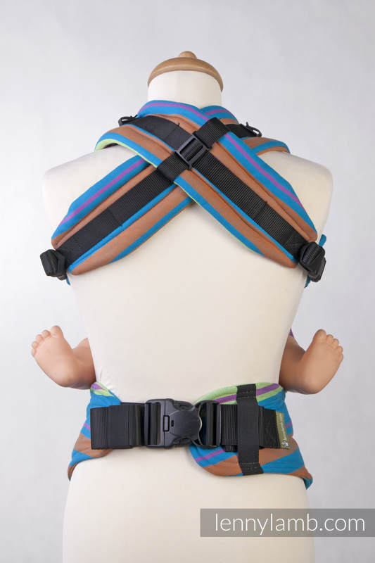 Mochila ergonómica, talla bebé, sarga cruzada 100% algodón - ZUMBA BLUE - Segunda generación #babywearing