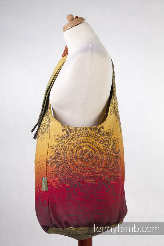 Hobo Bag made of woven fabric, 100% cotton - NOBLE INDIAN PEACOCK #babywearing
